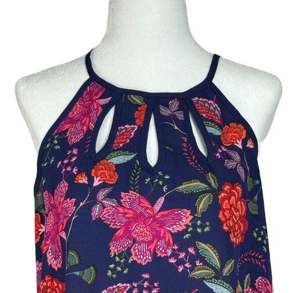 Papermoon Womens Waitta Cutout Detail Blouse Navy S Floral Design - Picture 1 of 5
